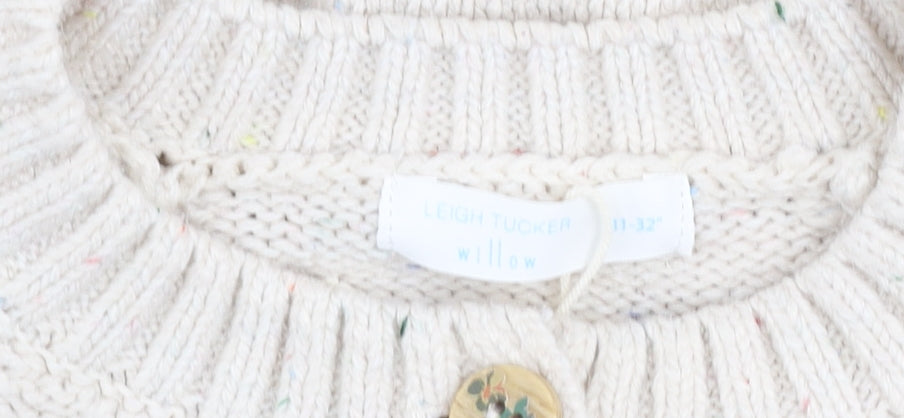 Girls UK Size 11-12 Years Leigh Tucker Willow Beige Cardigan Jumper