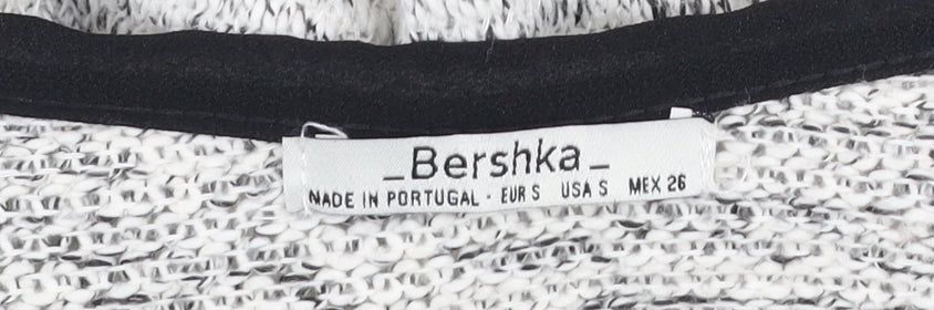 Bershka Women Ivory Bohemian Open Knit 3/4 Sleeve Cardigan Size 8