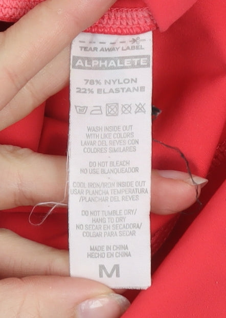 Womens UK Size M ALPHALETE Slim Fit Leggings Red Leggings