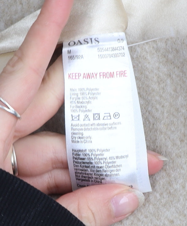 Womens UK Size M Oasis Beige Overcoat