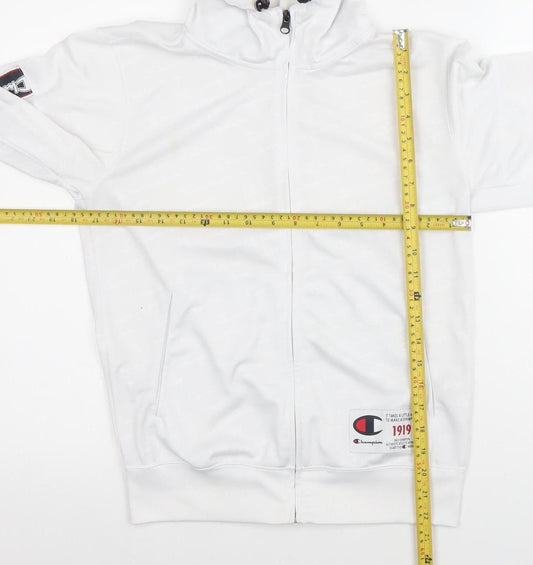 Mens UK Size S Champion White Full Zip Hoodie