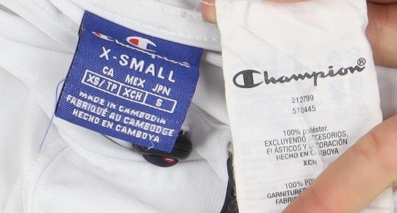 Mens UK Size S Champion White Full Zip Hoodie