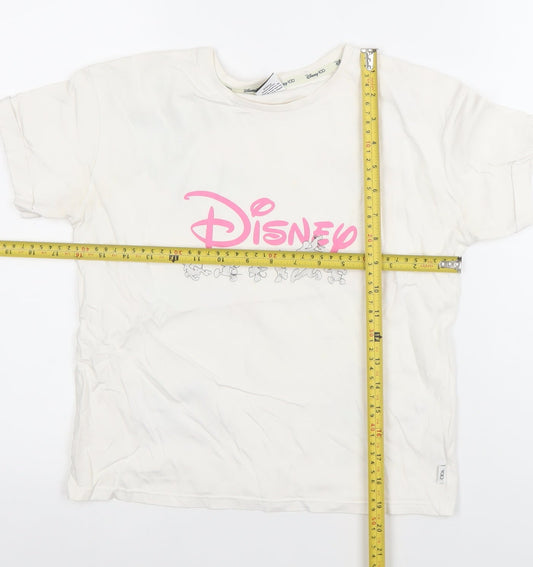 George Girls White Disney Graphic T-Shirt 11-12 Years Mickey Minnie