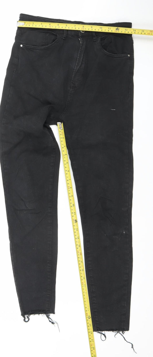 Womens UK Size 10 Stradivarius Slim Fit Skinny Black Jeans