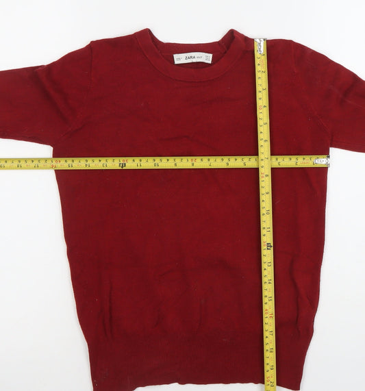 Womens UK Size 8 Zara Red Basic Blouse