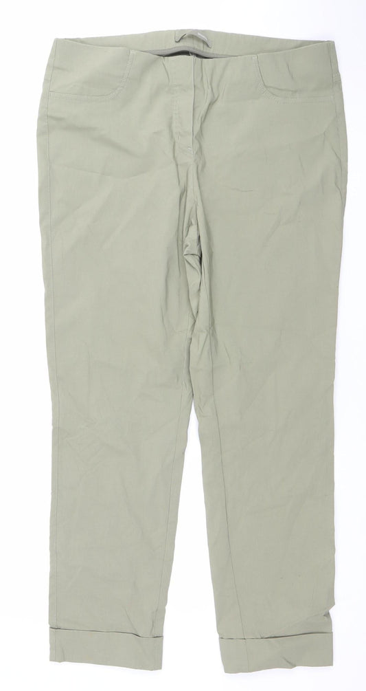 Womens UK Size 16 H&M Regular Fit CasualTravelWorkwear Green Trousers