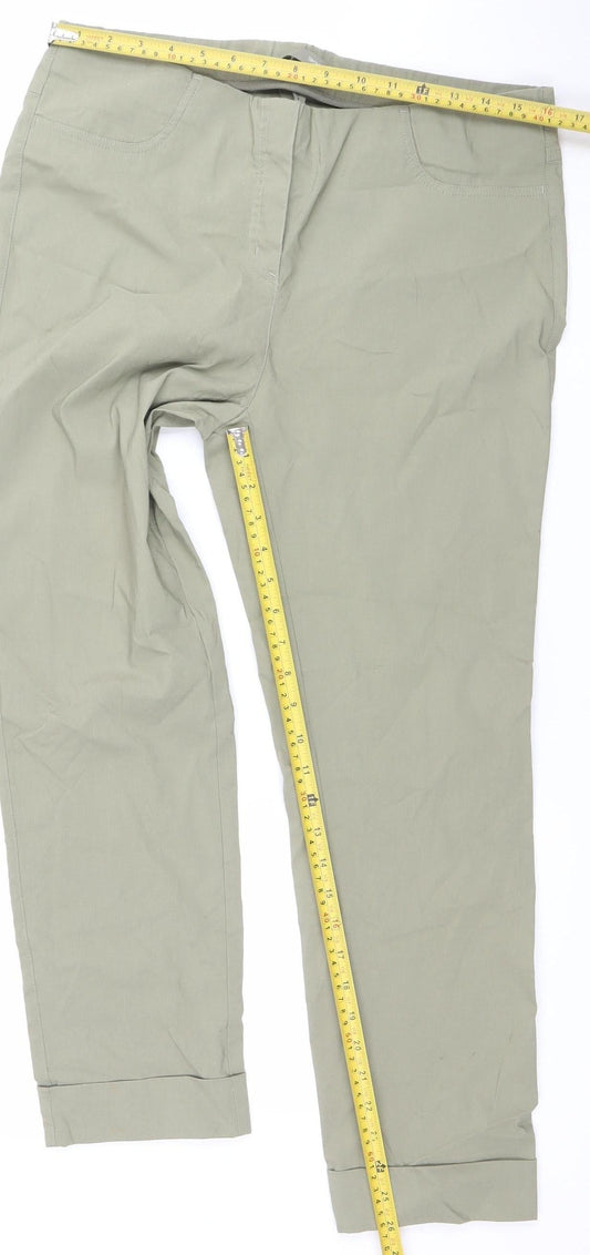 Womens UK Size 16 H&M Regular Fit CasualTravelWorkwear Green Trousers