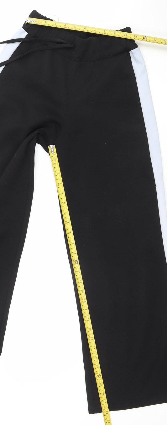 Womens UK Size 8 Misspap Regular Fit Jogger Black Trousers