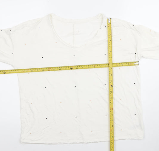 Womens UK Size 14 Dunnes Stores Ivory Basic T-Shirt