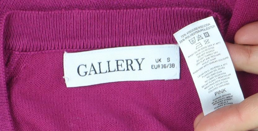 Gallery Women's Pink Crew Neck Long Sleeve Knit Jumper Size S