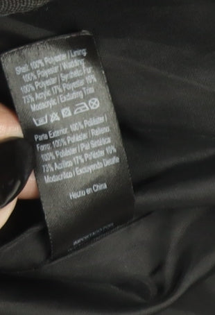 George Womens Navy Blue Puffer Jacket Size 12 Hooded Fur Trim Winter Coat