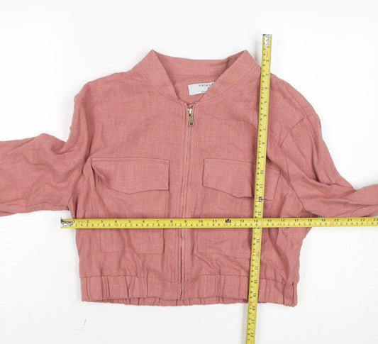 Primark Women’s Pink Cropped Bomber Jacket Size S Casual Spring