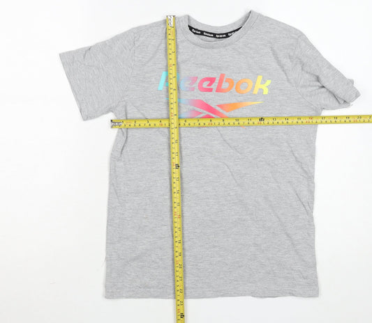 Girls UK Size 11-12 Years Reebok Grey Basic T-Shirt