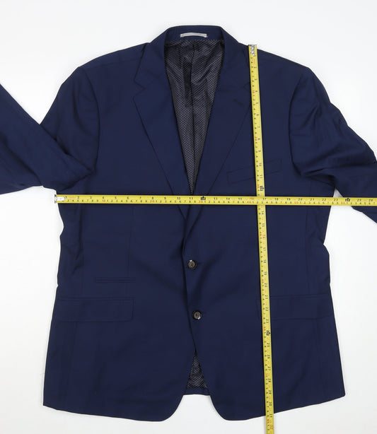 Mens UK Size 46 Regular Blue Suit Jacket