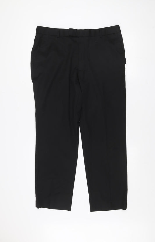 Womens UK Size 36 F&F Regular Fit Business Workwear Formal Black Trousers