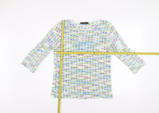 Just Elegance Women’s Multicoloured Open-Knit Pullover Jumper S