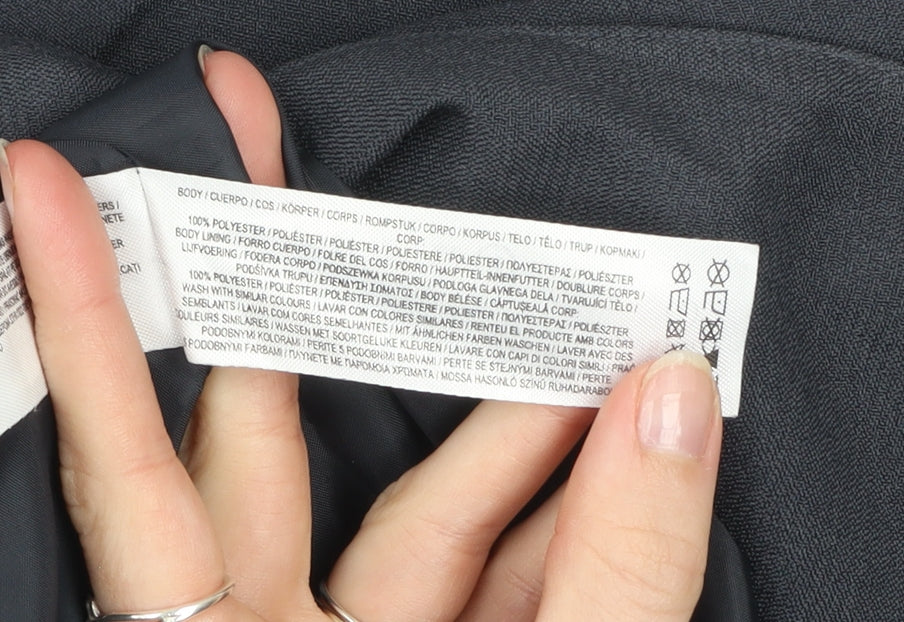 Primark Women Black Regular Fit One-Button Blazer Jacket Size M 12-14