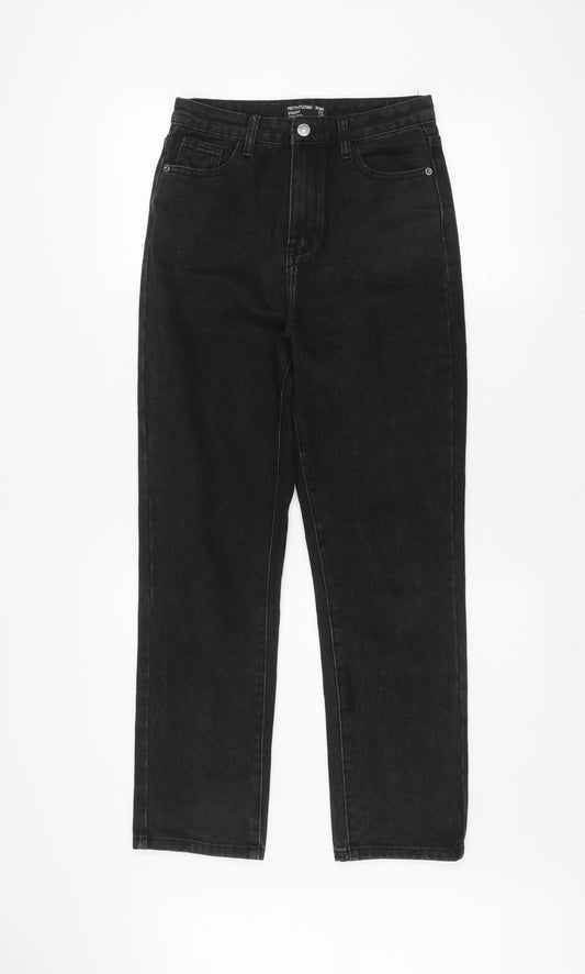 Womens UK Size 6 PRETTYLITTLETHING Regular Fit Straight Black Jeans