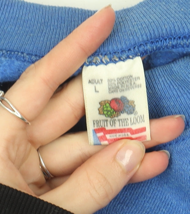 Womens UK Size L Fruit of the Loom Blue Pullover Sweatshirt