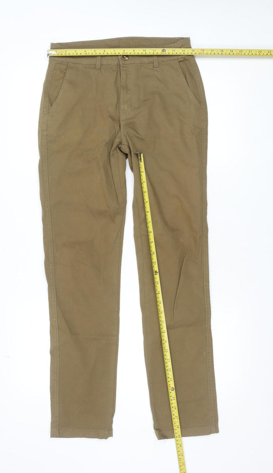 Fluid Men's Beige Chino Trousers 28R Slim Fit Cotton Elastane