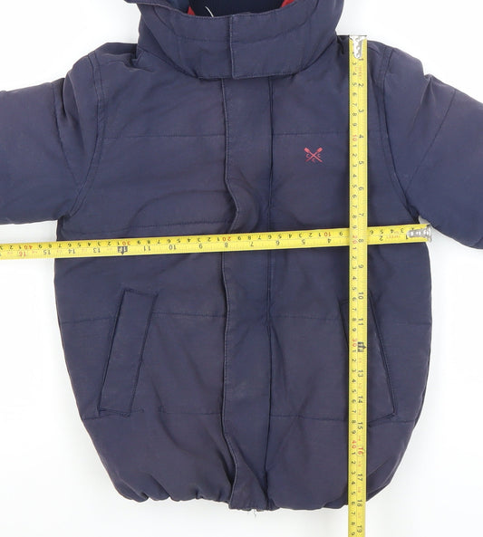 Boys UK Size 5-6 Years Crew Clothing Blue Puffer Jacket