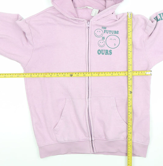 Girls UK Size 8-10 Years H&M Pink Full Zip Hoodie
