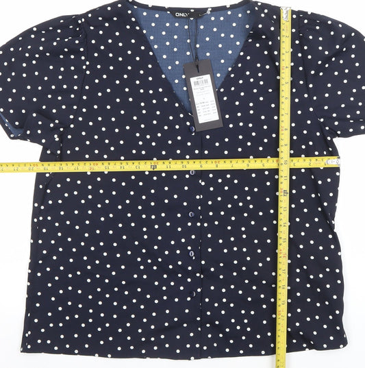 Womens UK Size L Only Blue Basic Blouse