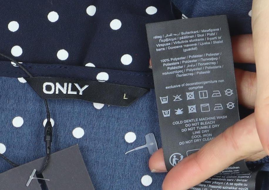 Womens UK Size L Only Blue Basic Blouse