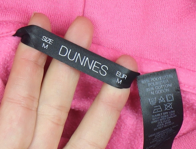 Dunnes Women Pink Pullover Hoodie Medium Fleece Lined Casual