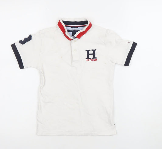 Boys UK Size 7 Years Tommy Hilfiger White Basic Polo