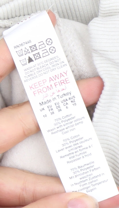 Boohoo Women’s Beige 1/4 Zip High Neck Sweatshirt UK 10