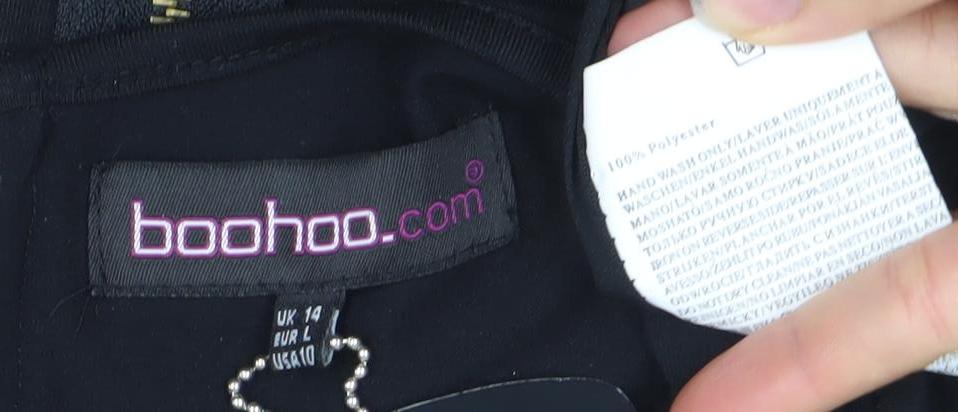 Boohoo Womens Black Size 14 Beaded Bodycon Party Dress