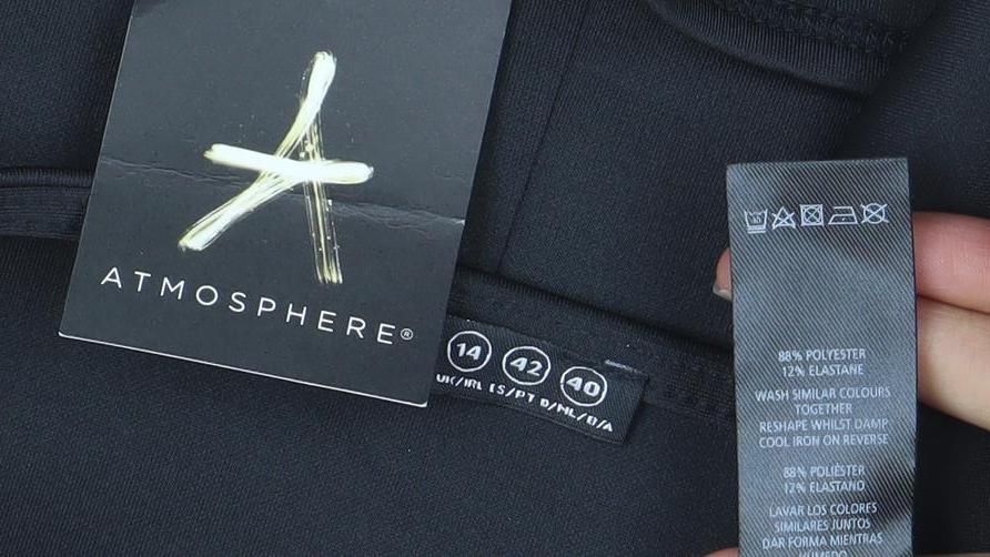 Atmosphere Women's Black Size 14 Bodycon Zip Stretch Dress