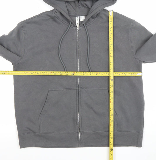 Mens UK Size M Divided Grey Full Zip Hoodie