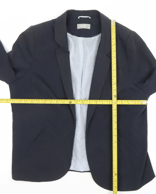 Wallis Women's Black Classic Blazer Size 18 Lined Work Jacket