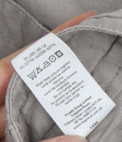 Topman Men's Beige Cargo Linen Blend Trousers Size 30R