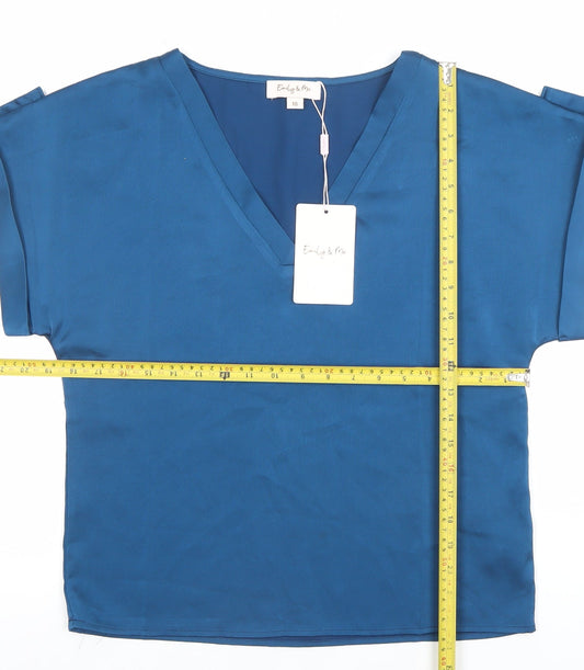 Womens UK Size 10 Emily & Me Blue Basic Blouse