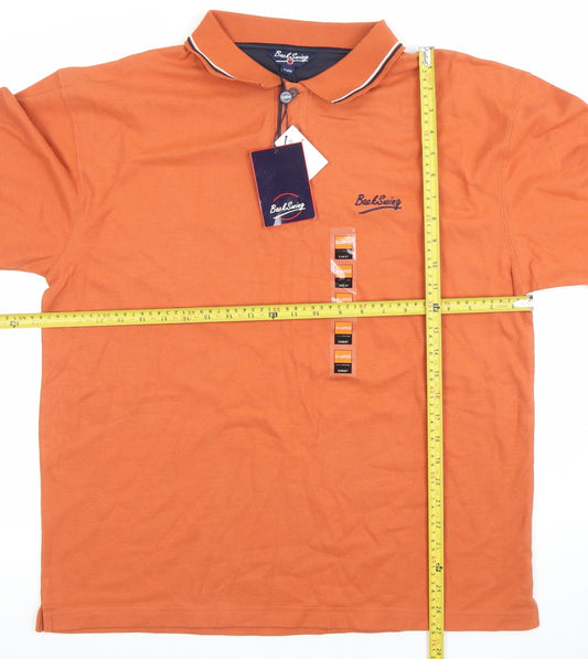 Backswing Men’s Orange XL Golf Polo Shirt Cotton Blend