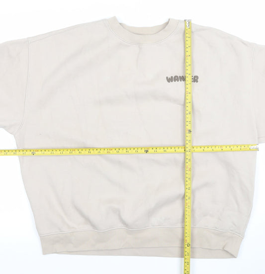 Primark Cares Women Beige Graphic Pullover Sweatshirt Size M