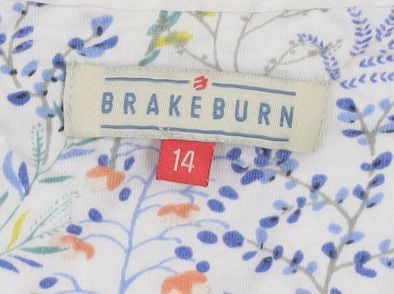 Womens UK Size 14 Brakeburn Multicoloured Basic T-Shirt