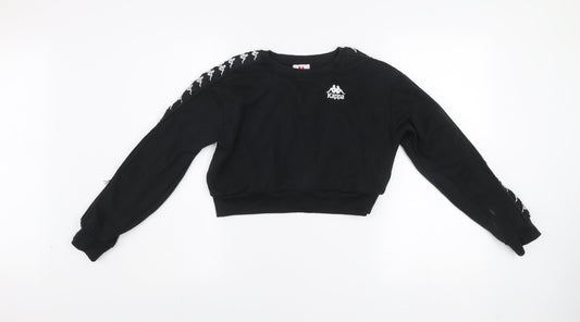 Womens UK Size S Kappa Black Pullover Sweatshirt