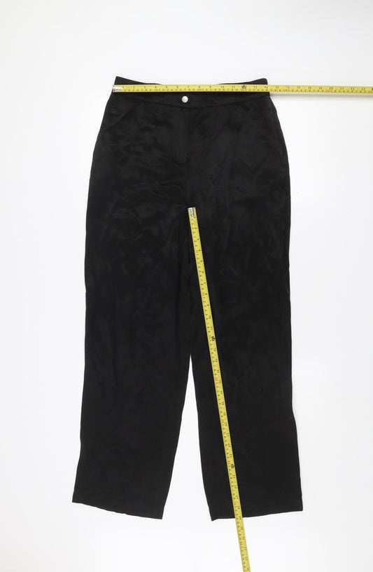 Womens UK Size 10 VILA Regular Fit Casual Business Travel Black Trousers