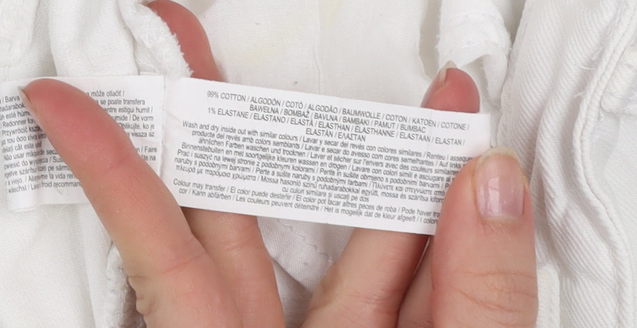 Primark Women’s White Straight Jeans Size 14 Regular Fit Denim