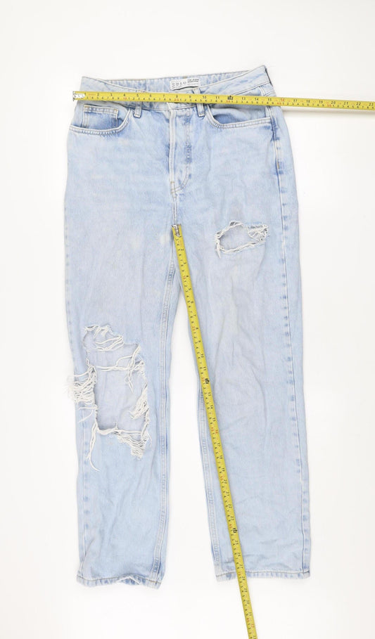 Primark Women’s Light Blue Distressed Boyfriend Jeans Size 10