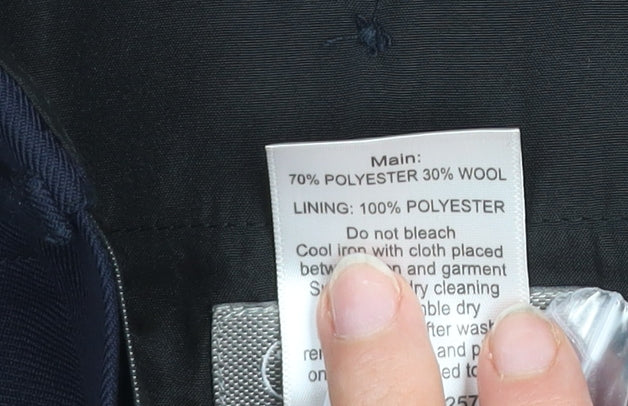 Tailored Image Men's Navy Blue 36R Pleated Chino Shorts Wool Blend