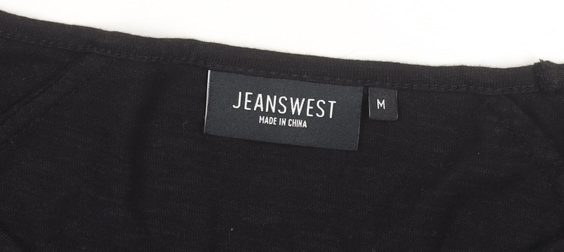 Womens UK Size M Jeanswest Black Tunic Blouse