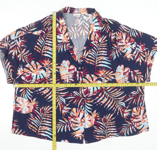 Damart Women's Multicoloured Floral Short Sleeve Tunic Blouse UK 20