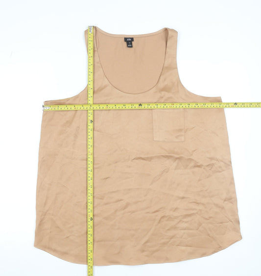 Womens UK Size 16 River Island Beige Basic Tank
