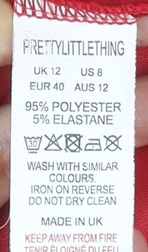 PrettyLittleThing Women's Red Size 12 Blazer Dress Long Sleeve Formal Style