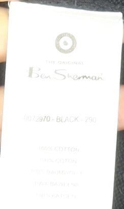 Ben Sherman Men's Black 2XL Half Zip Cotton Jumper